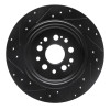 R1 17-25 Acura RDX Rear Right Drilled & Slotted Black Brake Rotor