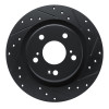 R1 17-25 Acura Integra Rear Right Drilled & Slotted Black Brake Rotor