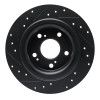 R1 17-25 Acura Integra Rear Right Drilled & Slotted Black Brake Rotor