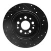 R1 17-25 Acura RDX Rear Left Drilled & Slotted Black Brake Rotor