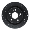 R1 17-25 Acura Integra Rear Left Drilled & Slotted Black Brake Rotor