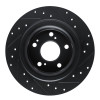 R1 17-25 Acura Integra Rear Left Drilled & Slotted Black Brake Rotor