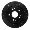 R1 16-16 Honda CR-Z Rear Left Drilled & Slotted Black Brake Rotor