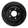 R1 13-25 Mitsubishi Eclipse Cross Rear Left Drilled & Slotted Black Brake Rotor