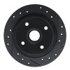 R1 84-87 Honda Prelude Rear Right Drilled & Slotted Black Brake Rotor