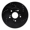 R1 03-17 Acura ILX Front Right Drilled & Slotted Black Brake Rotor