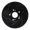 R1 03-17 Acura ILX Front Right Drilled & Slotted Black Brake Rotor