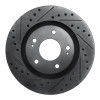 R1 05-22 Mitsubishi Outlander PHEV Front Left Drilled & Slotted Black Brake Rotor