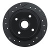 R1 84-87 Honda Prelude Rear Left Drilled & Slotted Black Brake Rotor