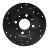 R1 79-83 Honda Civic Front Right Drilled & Slotted Black Brake Rotor