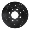 R1 82-83 Honda Accord Hatchback Front Left Drilled & Slotted Black Brake Rotor