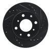 R1 83-87 Honda Prelude Front Right Drilled & Slotted Black Brake Rotor