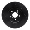 R1 17-20 Acura MDX Front Right Drilled & Slotted Black Brake Rotor