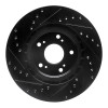 R1 97-05 Acura NSX Rear Right Drilled & Slotted Black Brake Rotor