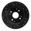 R1 95-98 Acura TL Rear Right Drilled & Slotted Black Brake Rotor
