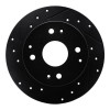 R1 95-98 Acura TL Rear Left Drilled & Slotted Black Brake Rotor