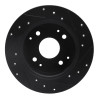 R1 95-98 Acura TL Rear Left Drilled & Slotted Black Brake Rotor