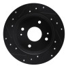 R1 92-94 Acura Vigor Rear Right Drilled & Slotted Black Brake Rotor