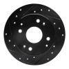 R1 92-94 Acura Vigor Rear Left Drilled & Slotted Black Brake Rotor