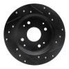 R1 92-94 Acura Vigor Rear Left Drilled & Slotted Black Brake Rotor