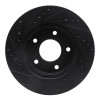 R1 75-79 Ford LTD Left Rear Drilled & Slotted Black Brake Rotor