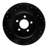 R1 20-25 Ford Explorer Rear Right Drilled & Slotted Black Brake Rotor