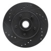 R1 84-87 Lincoln CONTINENTAL Front Left Drilled & Slotted Black Brake Rotor