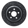 R1 22-25 Ford Maverick Rear Right Drilled & Slotted Black Brake Rotor