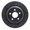 R1 22-25 Ford Maverick Rear Left Drilled & Slotted Black Brake Rotor