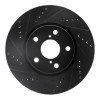 R1 20-22 Ford Mustang Right Front Drilled & Slotted Black Brake Rotor