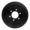 R1 21-25 Ford F-150 4WD Rear Left Drilled & Slotted Black Brake Rotor