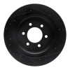 R1 21-25 Ford F-150 4WD Rear Left Drilled & Slotted Black Brake Rotor