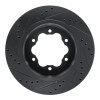 R1 20-25 Ford Transit-350 HD/DRW Rear Right Drilled & Slotted Black Brake Rotor
