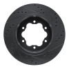 R1 20-25 Ford Transit-350 HD/DRW Rear Left Drilled & Slotted Black Brake Rotor