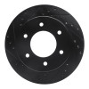 R1 19-25 Ford BRONCO Rear Left Drilled & Slotted Black Brake Rotor