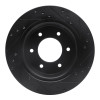 R1 19-25 Ford BRONCO Rear Left Drilled & Slotted Black Brake Rotor