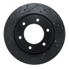 R1 19-25 Ford BRONCO Front Left Drilled & Slotted Black Brake Rotor