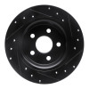 R1 18-23 Ford Transit CONNECT Rear Left Drilled & Slotted Black Brake Rotor