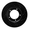 R1 90-16 Land Rover Defender (Mexico) Front Right Drilled & Slotted Black Brake Rotor