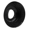 R1 90-16 Land Rover Defender (Mexico) Front Right Drilled & Slotted Black Brake Rotor