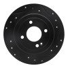 R1 12-25 Dodge Attitude (Mexico) Rear Right Drilled & Slotted Black Brake Rotor