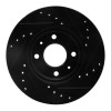 R1 12-25 Dodge Attitude (Mexico) Front Left Drilled & Slotted Black Brake Rotor