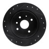 R1 04-10 Chevrolet Epica (Mexico) Rear Right Drilled & Slotted Black Brake Rotor