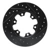 R1 15-25 Ford Transit-350/SRW Rear Left Drilled & Slotted Black Brake Rotor