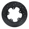 R1 15-25 Ford Transit-250 Rear Left Drilled & Slotted Black Brake Rotor