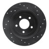 R1 05-08 Ford Escape Rear Left Drilled & Slotted Black Brake Rotor
