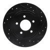 R1 05-08 Ford Escape Rear Right Drilled & Slotted Black Brake Rotor