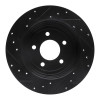 R1 05-08 Ford Escape Rear Right Drilled & Slotted Black Brake Rotor