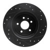 R1 13-20 Ford Escape Rear Left Drilled & Slotted Black Brake Rotor