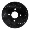 R1 00-15 Ford Ikon (Mexico / Made In India) Front Right Drilled & Slotted Black Brake Rotor